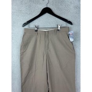 Chaps Pants Boys 18 Husky Tan Khaki Dress Slacks Flat Front Wool Blend C841183